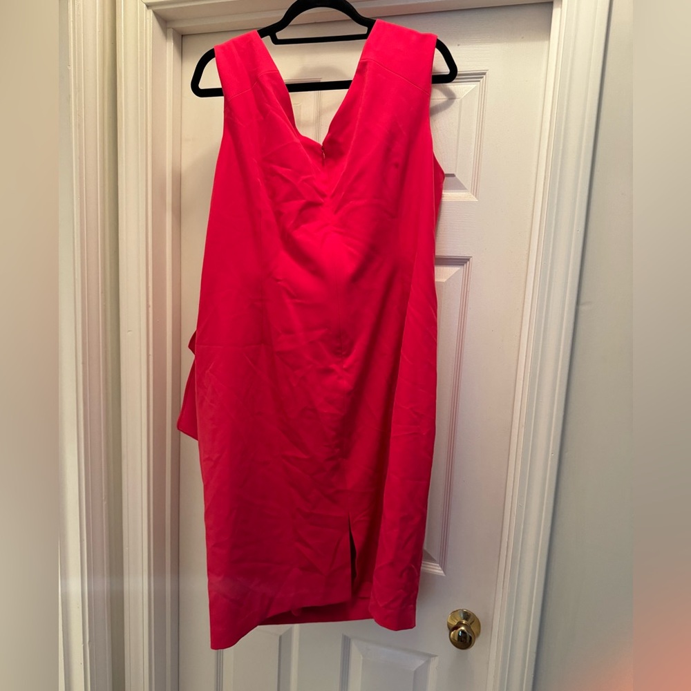 Eliza J CAP SLEEVE DRAPE CREPE SHEATH DRESS IN PINK - Picture 6 of 7